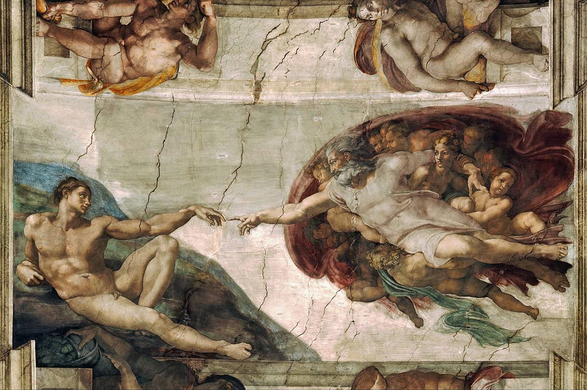 Michelangelo'nun Creation of Adam freski